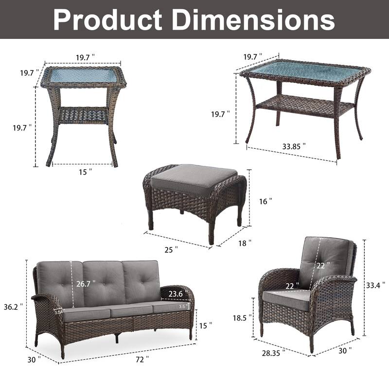 Gymojoy Outdoor Wicker Patio Furniture Sofa & Chair Set - Luxurious Comfort, Weather-Resistant