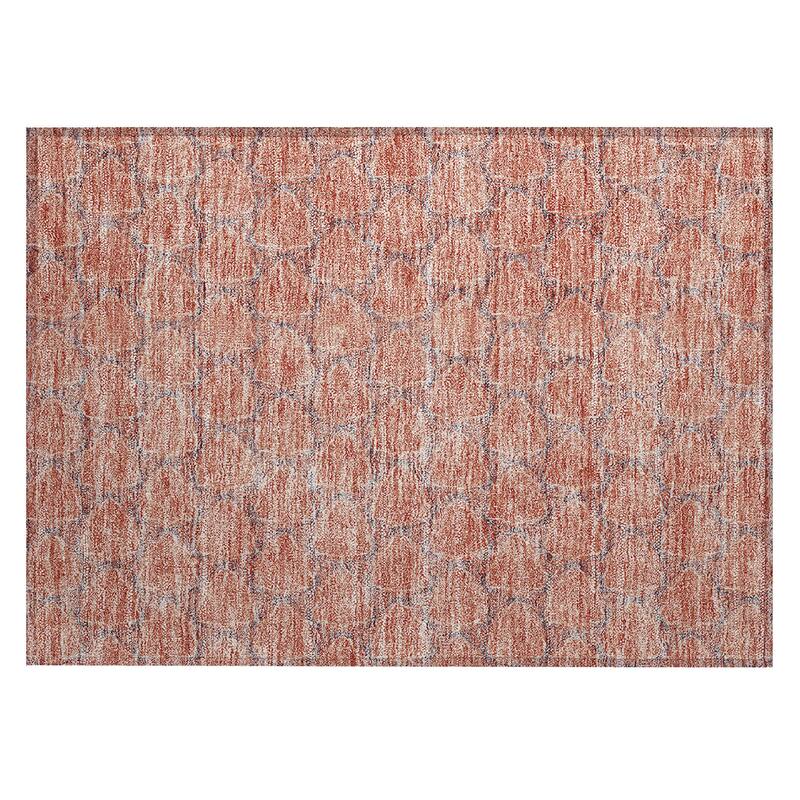 Machine Washable Indoor/ Outdoor Abstract Trellis Chantille Rug