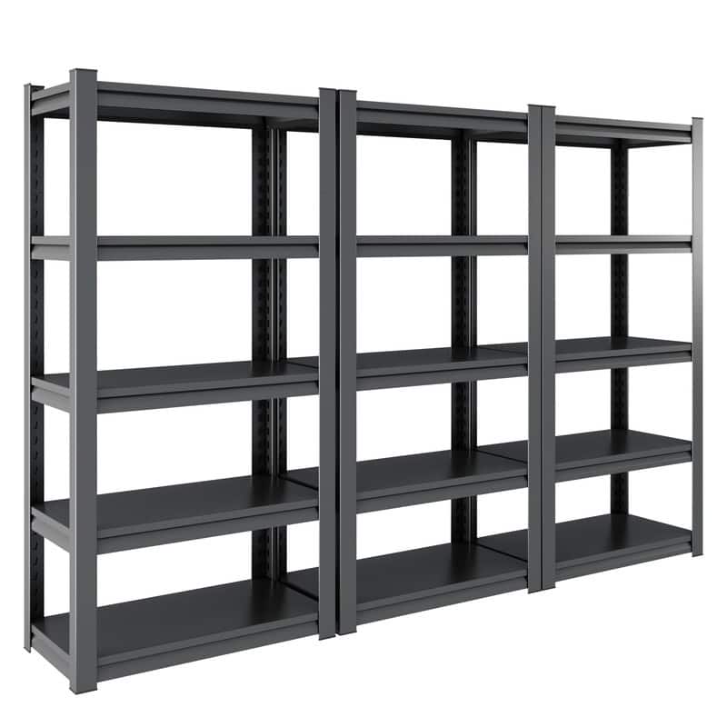 5 Tier Heavy Duty Metal Garage Shelving Storage with Adjustable Shelves，35.4"W*15.7"D*72"H