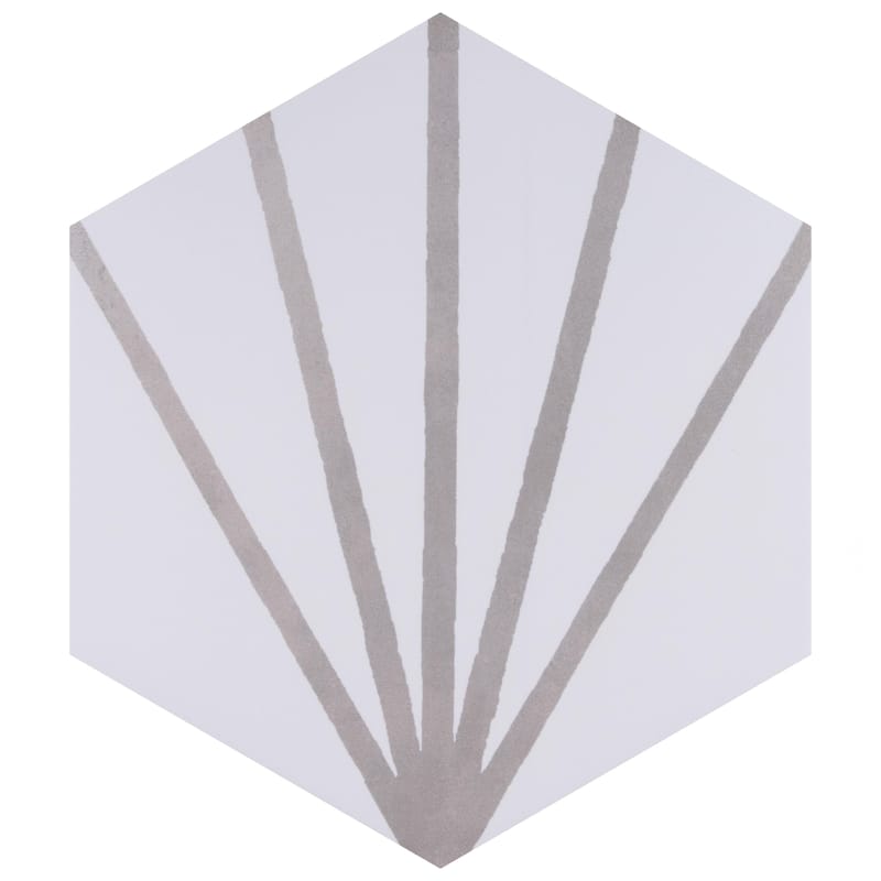 Merola Tile Horizon Dawn Hex Gris 7-3/4" x 9" Porcelain Floor and Wall Tile - Case (24 Tiles)