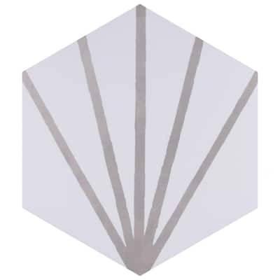 Merola Tile Horizon Dawn Hex Gris 7-3/4" x 9" Porcelain Floor and Wall Tile