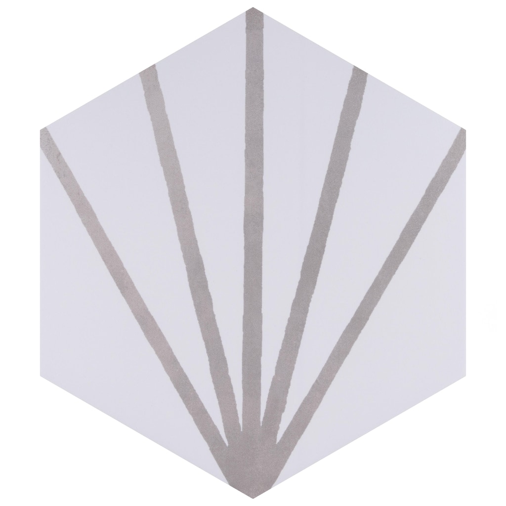 Merola Tile Horizon Dawn Hex Gris 7-3/4" x 9" Porcelain Floor and Wall Tile