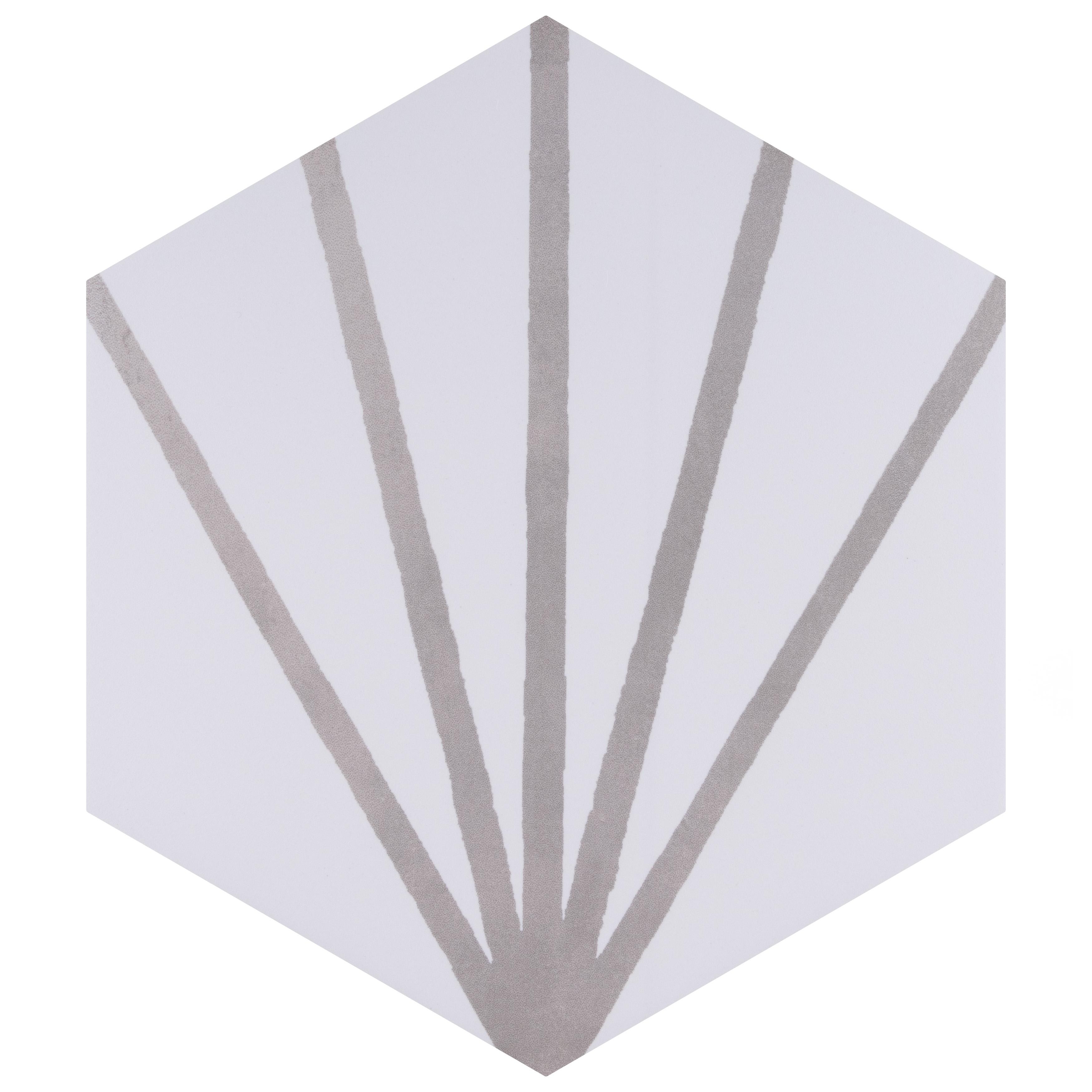Merola Tile Horizon Dawn Hex Gris 7-3/4" x 9" Porcelain Floor and Wall Tile