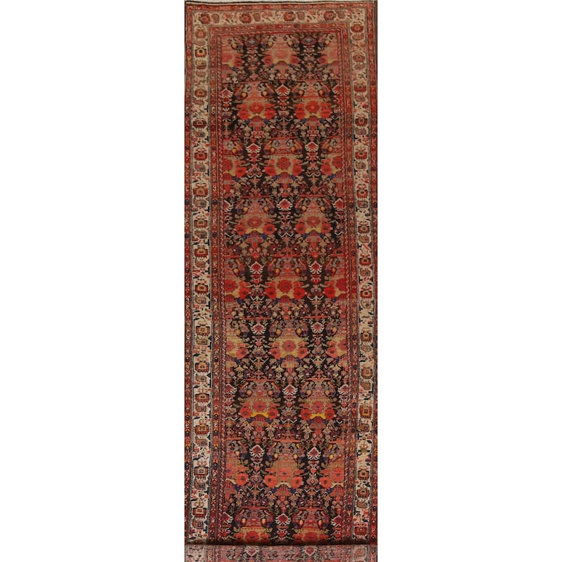 Bidjar Persian Antique Runner Rug Hand-Knotted Wool Carpet - 3'6"x 14'7"