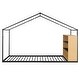 preview thumbnail 16 of 23, Twin Size Metal House Bed Frame with Cozy LED Lights and Side Shelves, Playhouse Bed for Kids with Roof Design, White