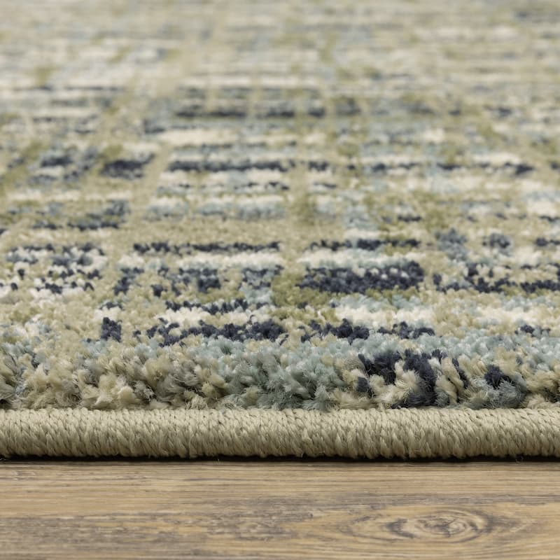 Style Haven Salinas Industrial Striped Green/ Blue Indoor Area Rug