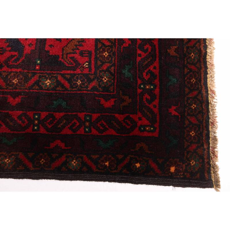 ECARPETGALLERY Hand-knotted Teimani Red Wool Rug - 3'7 x 5'9