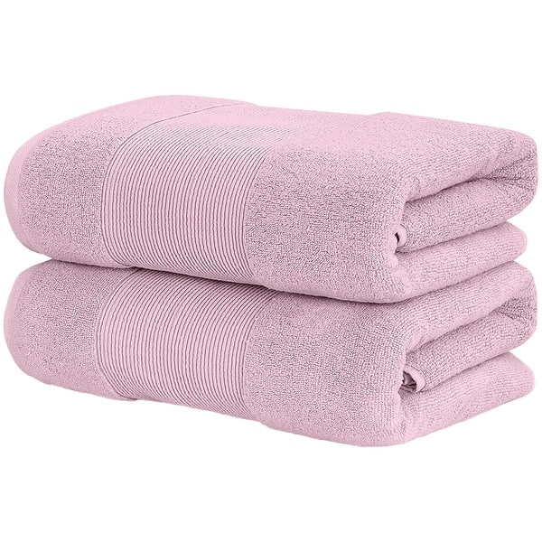 slide 2 of 5, Modern Threads Air Cloud 2-Pack Oversized Bath Sheet Set Pink