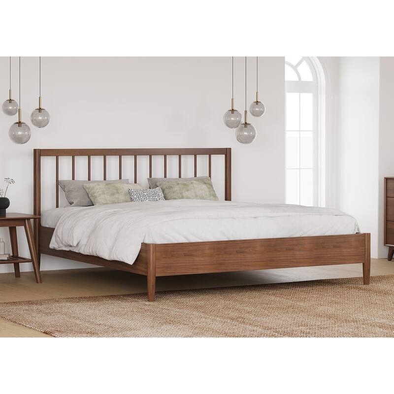 Rye Studio Santos Modern Slatted Wood Headboard Platform Bed