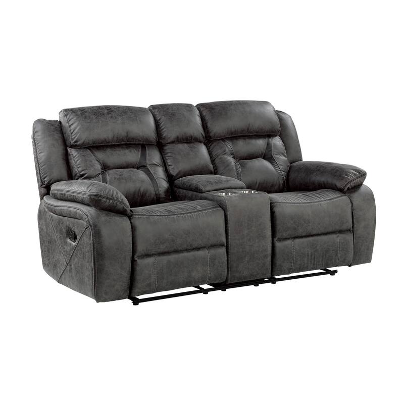 Avondale Double Reclining Love Seat with Center Console - Grey