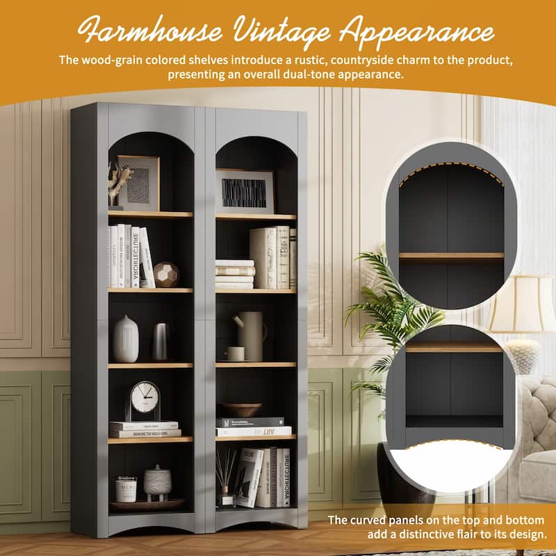 Free Standing 5 Tier Bookshelves