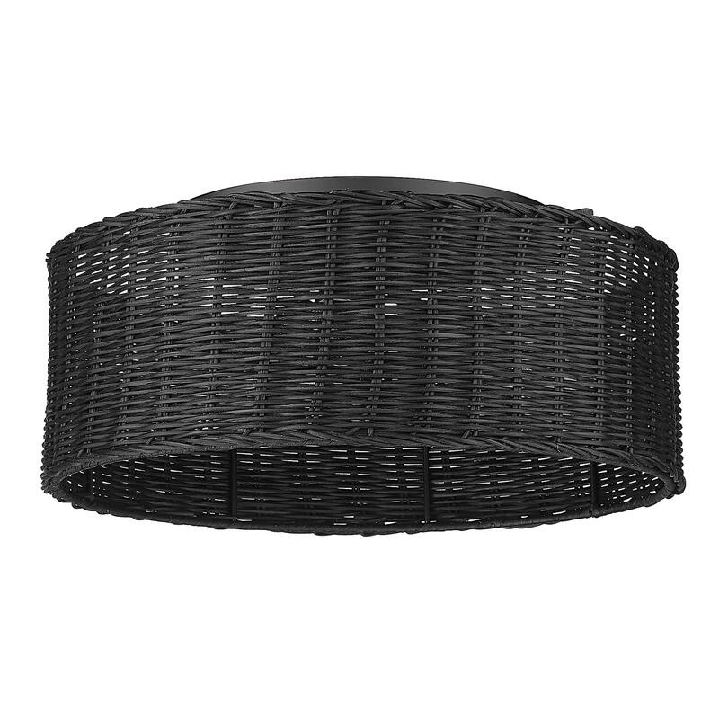 Golden Lighting Erma 3-light Flush Mount in Matte Black - Matte Black