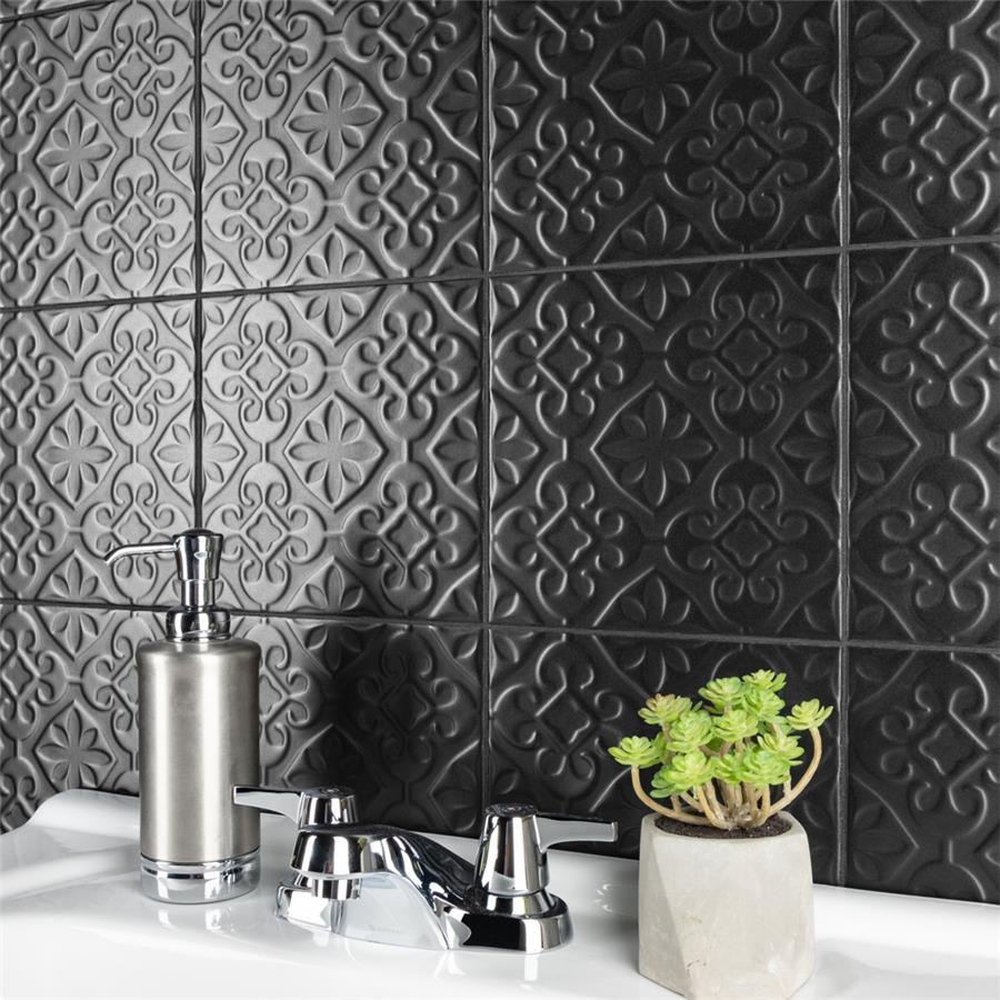 Merola Tile Triplex Valverde Black 7-3/4