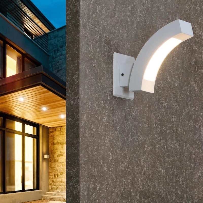 Wall Lights Outdoor Wall Sconce Modern LED Patio Porch Lights Aluminum Exterior Light Fixture Waterproof IP54 for Hallway House - White