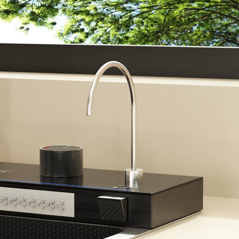 29.4 Inch Smart Kitchen Sink Workstation with LED Display, Multi-Function Faucet, Cutting Board & Drain Control