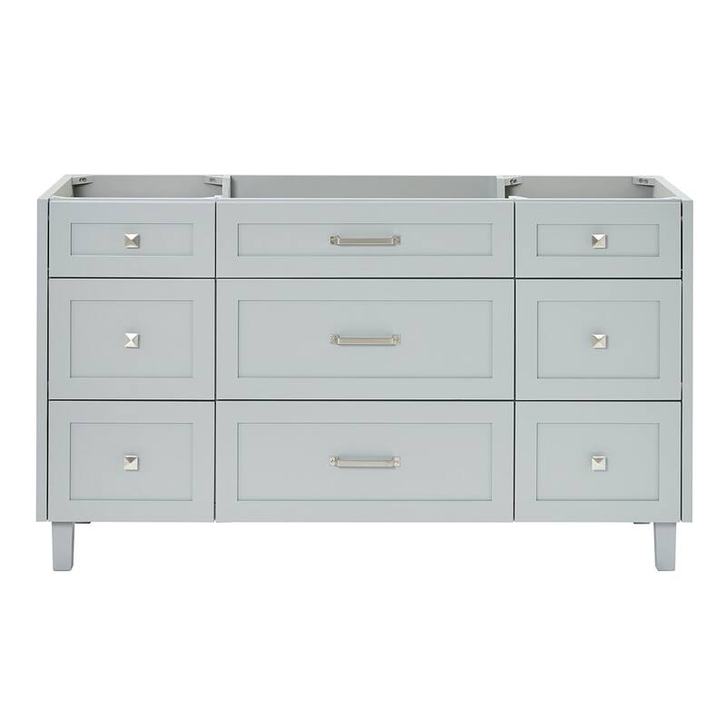 Ariel B60-BC Monroe 60" Double Free Standing Vanity Cabinet Only - Grey