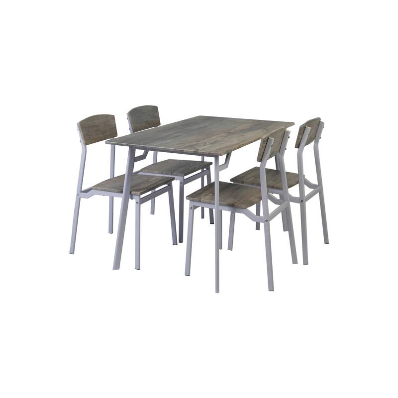 Elegant 5-Piece Dining Set - Compact Rectangular Table with 4 Upholstered Chairs, Perfect for Small Spaces