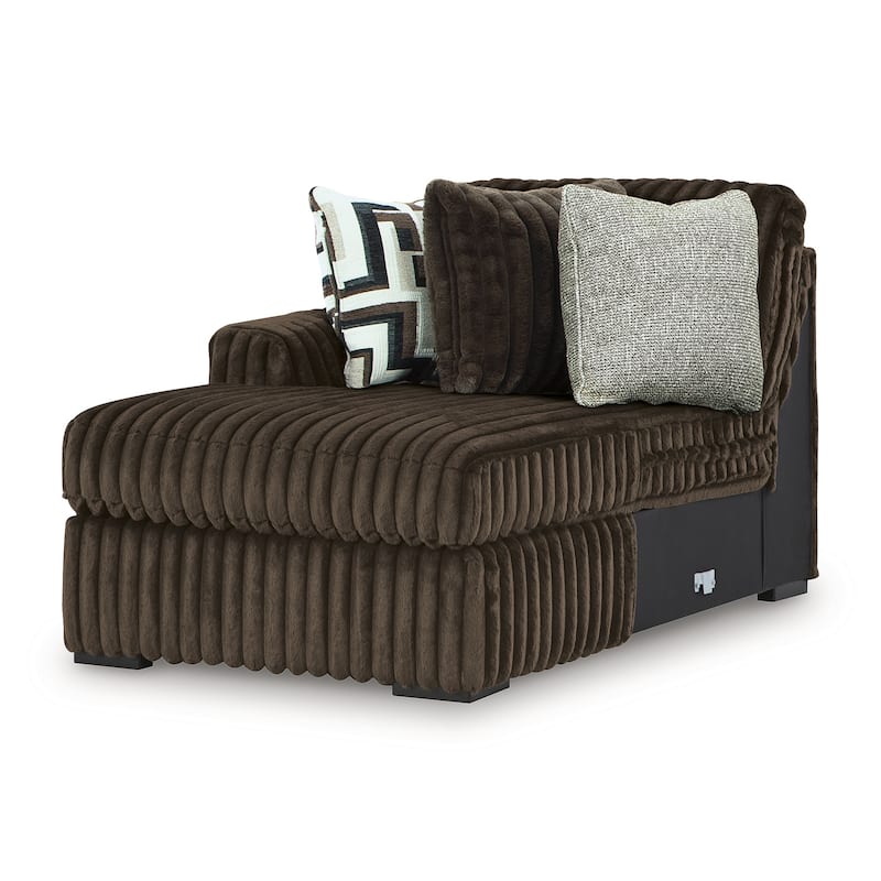 Signature Design by Ashley Midnight-madness Brown 3-Piece Sectional with Chaise - 190" W x 65" D x 40" H