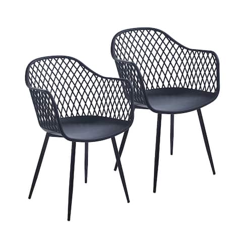 Porthos Home Mitt Dining Chairs Set Of 2, Plastic Back, Iron Legs