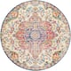 Hal Vintage Boho Traditional Pink Medallion Area Rug - 7'10" Round - Pink/Blue