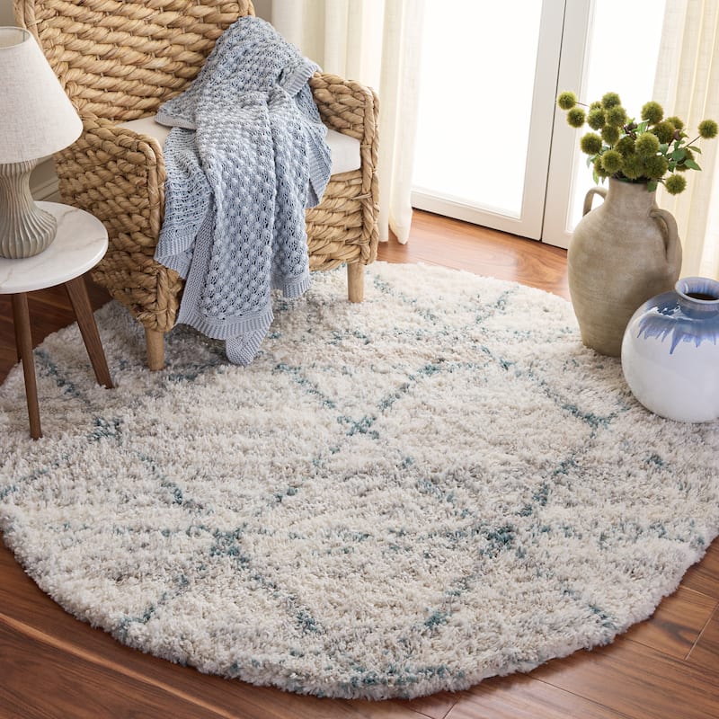 SAFAVIEH Fontana Shag Marye Modern Trellis 2-inch Thick Rug