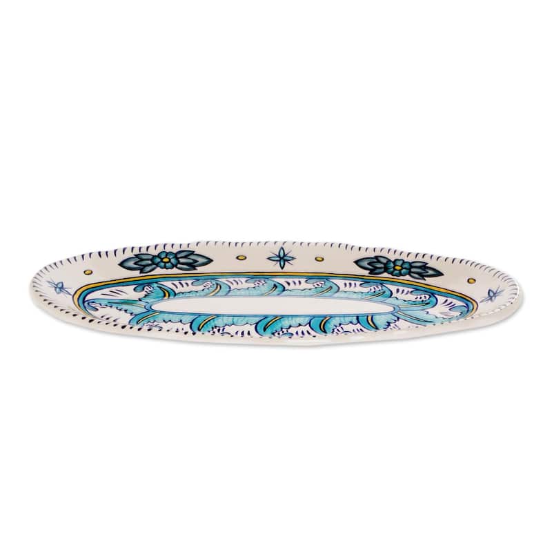 Novica Handmade Quehueche Ceramic Serving Platter