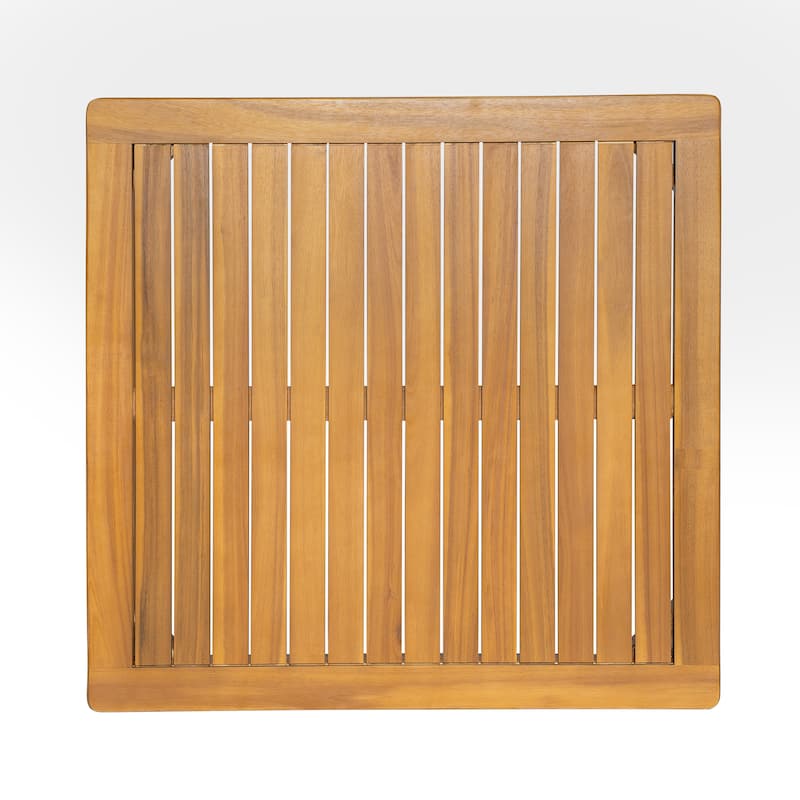 Scott Living - Sorrel Patio Acacia Square Coffee Table with Slatted Rustic Texture