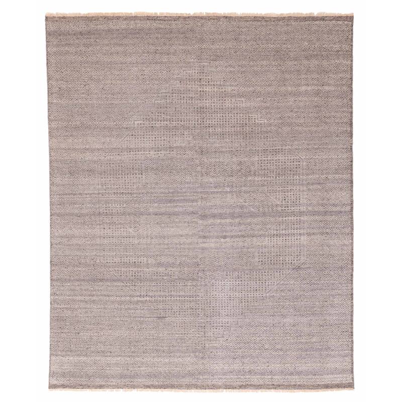 ECARPETGALLERY Hand-knotted Tangier Grey Wool Rug - 8'3 x 10'1