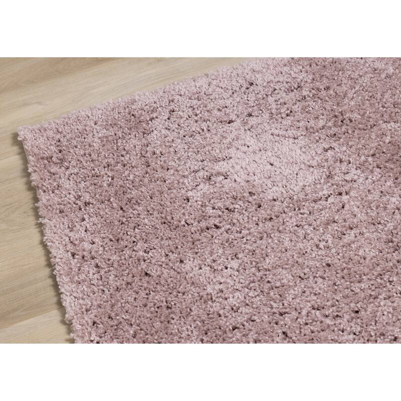 Taylor Collection - Plush Pink Shag Area Rug