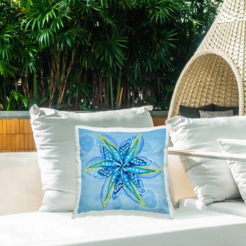 Stupell Star Shaped Abstract Flower Printed Outdoor Throw Pillow Design by Liz Jardine