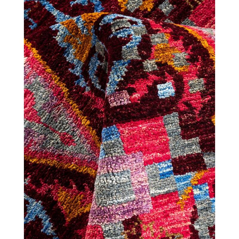 Overton Hand Knotted Wool Vintage Inspired Modern Contemporary Suzani Multi Area Rug - 3' 2" x 5' 2"
