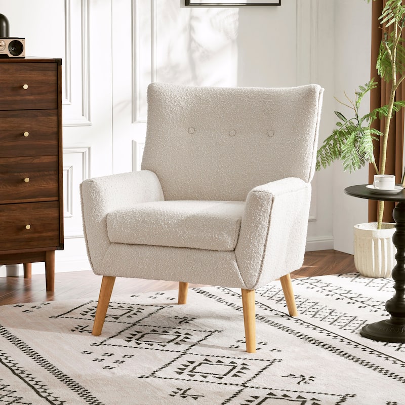 Almond 29.5" Button Tufted Accent Chair