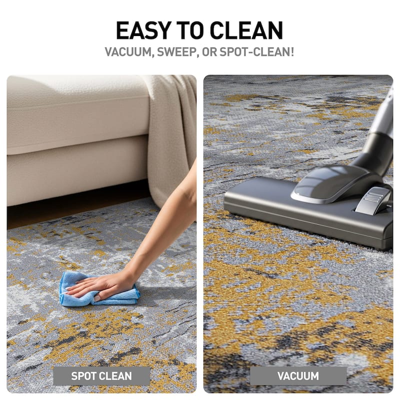 World Rug Gallery Distressed Modern Abstract Area Rug