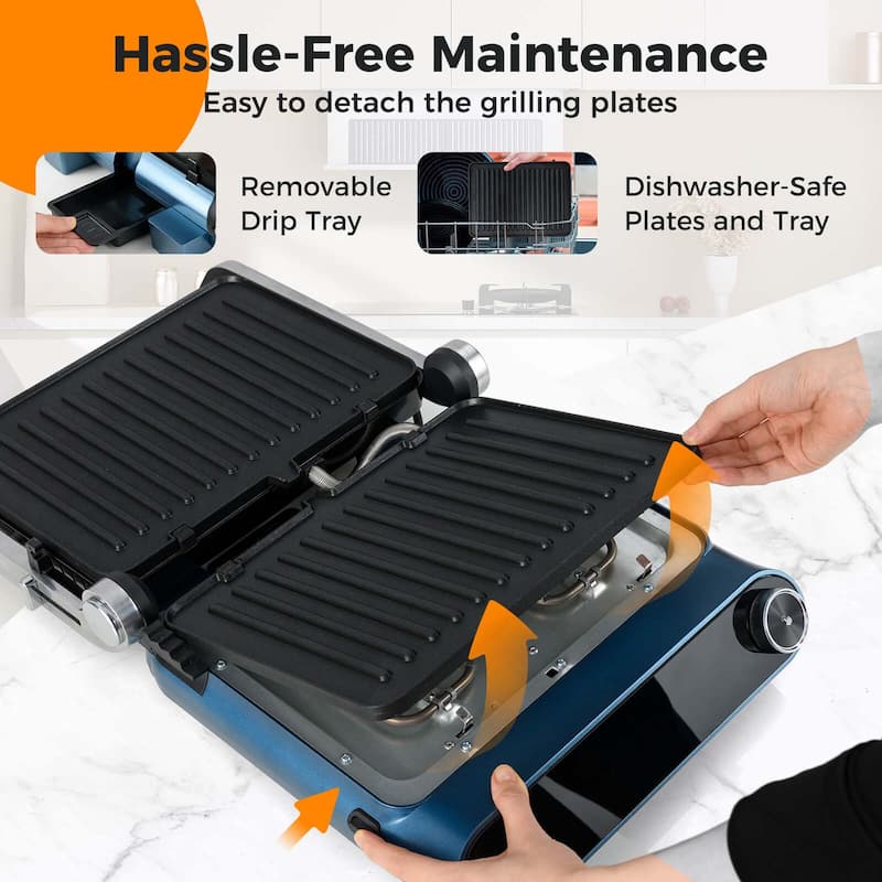 Costway 1200W Indoor Panini Electric Contact Grill with 2 Non-Stick - See Details