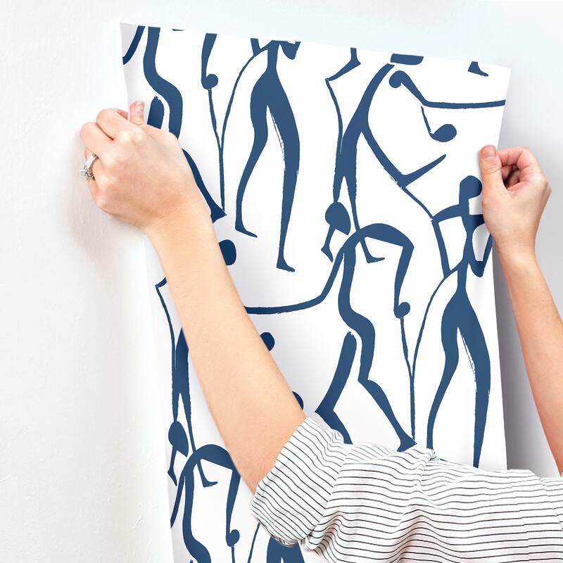 York Wallcoverings Joyful Dancers Ultramarine Wallpaper
