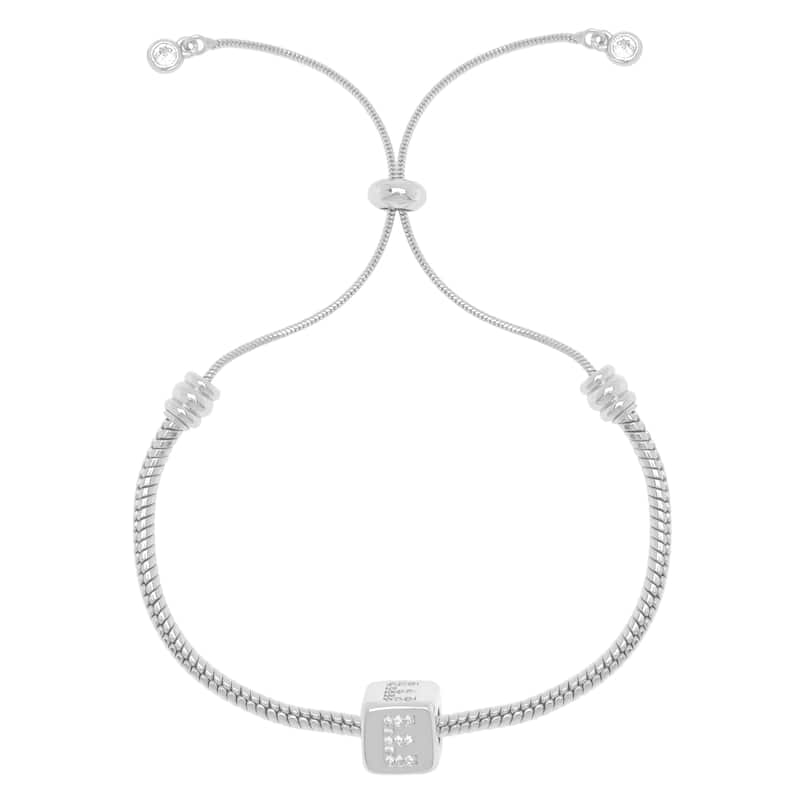Victoria Townsend Silver Plated Adjustable Initial Bracelet - E