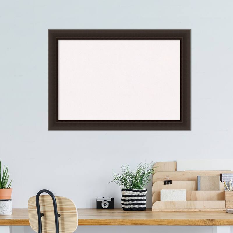 Romano Narrow Wood Framed White Corkboard Bulletin Board