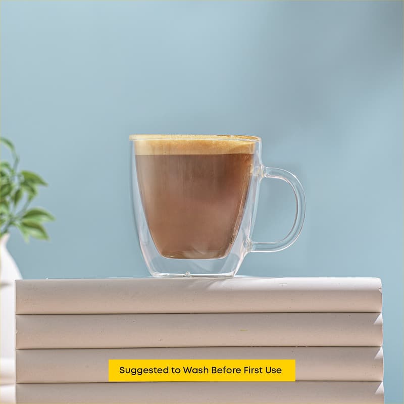 Savor Double Wall Insulated Espresso Glasses - 5.4 oz - Set of 2 - 5.4 oz