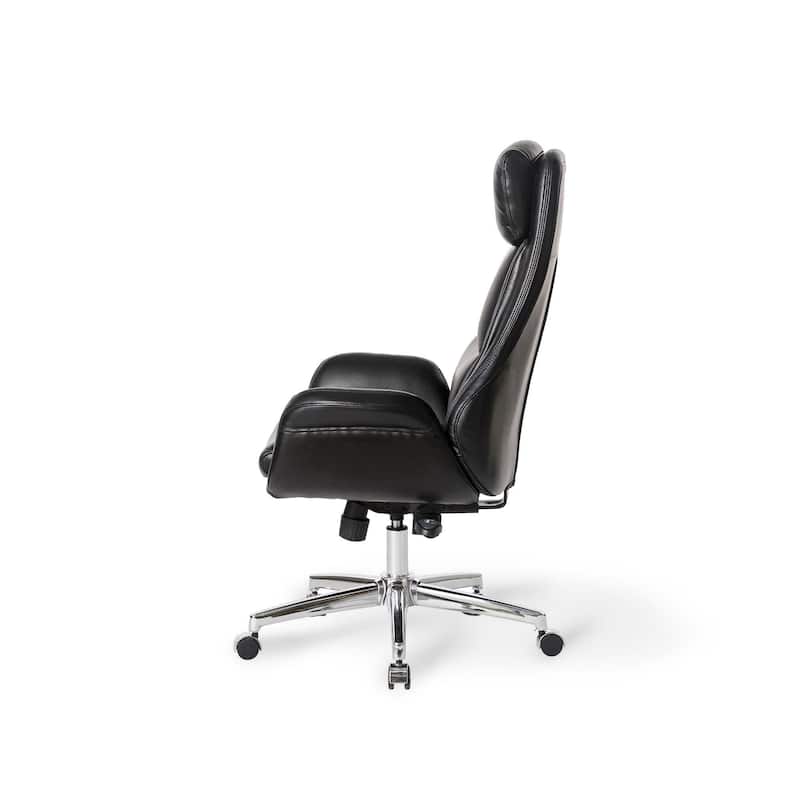 Glitzhome Modern High-Back Leatherette Adjustable 360-Degree Swivel Executive Office Chair