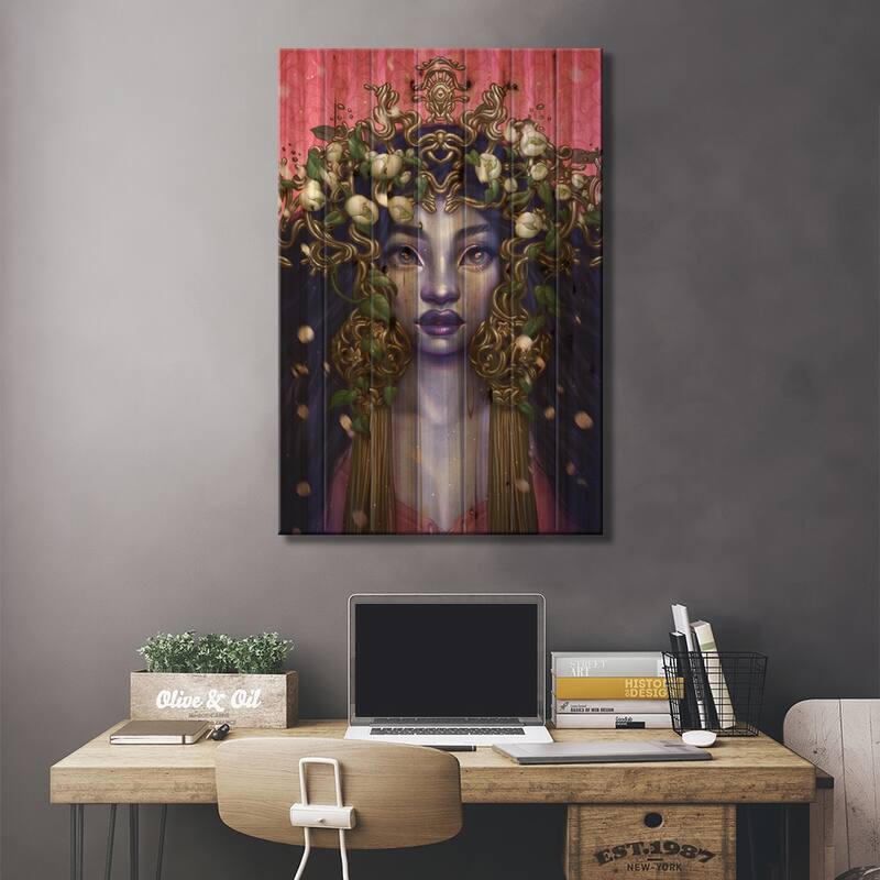 Initiation Print On Wood by Ejiwa Ebenebe - Multi-Color