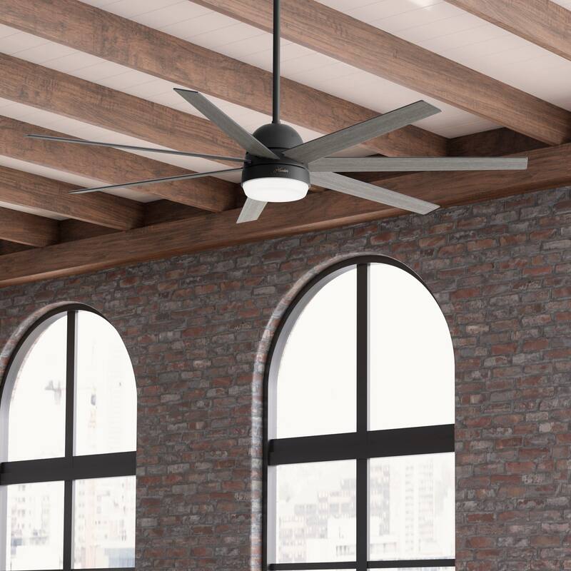 Hunter 70" WiFi Phenomenon Ceiling Fan with LED Light, Wall Control - Windmill - SMART FAN - ENERGY STAR! - Matte Black