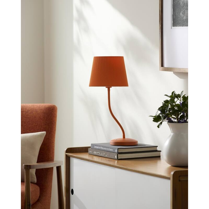 Livabliss Rigel Modern & Contemporary Buffet Table Lamp - 21"H x 8"W x 8"D - Bright Orange