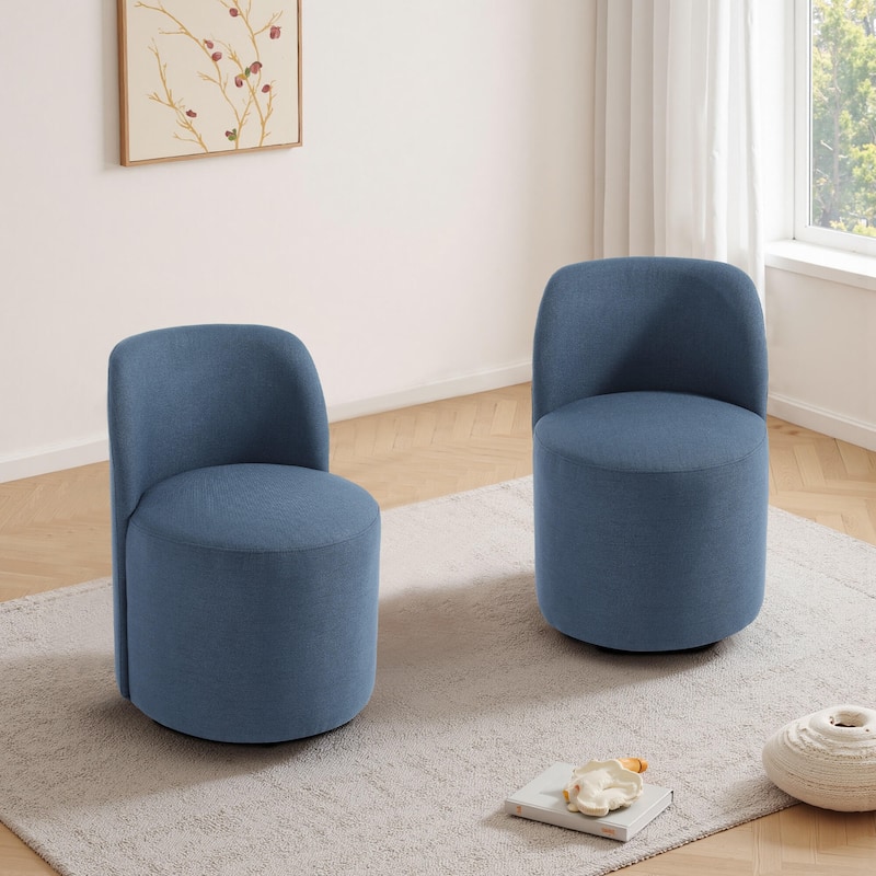 Modern Linen Upholstery Dining Chair Barrel Chair
