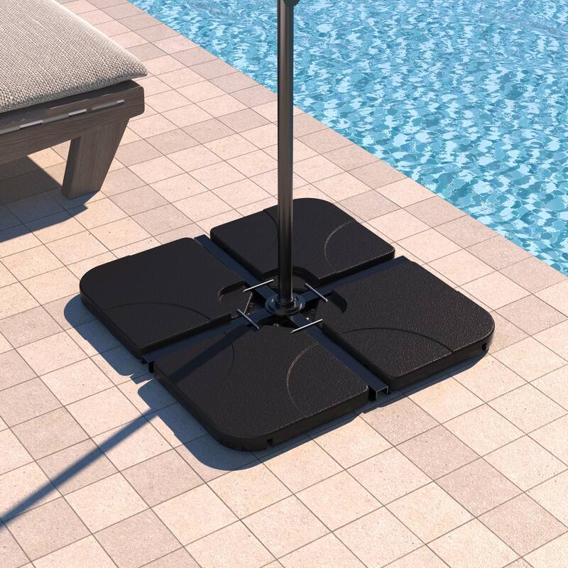 Javlergo 3-in-1 Heavy Duty Umbrella Base Stackable Sand & Water Fillable Patio Weights Portable HDPE Stand for Outdoor Umbrellas