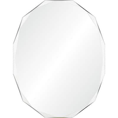 28" Silver Unframed Polygonal Wall Mirror