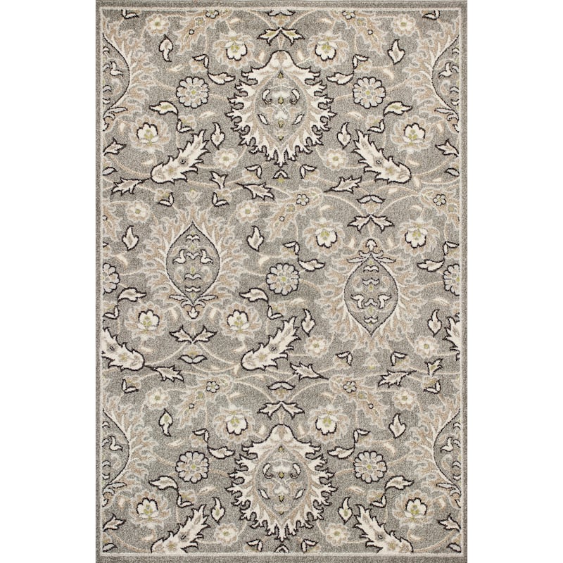 Domani Lesedi Grey Traditional Chic Area Rug - 3'3" x 4'11" - Taupe