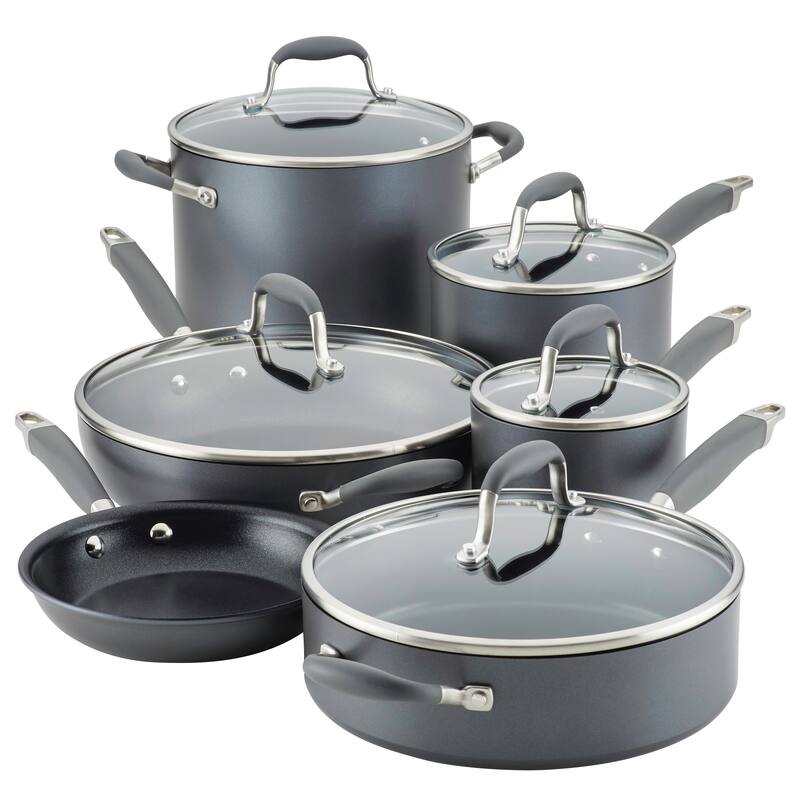 Anolon Advanced Home Hard-Anodized Nonstick Cookware Set, 11-Piece