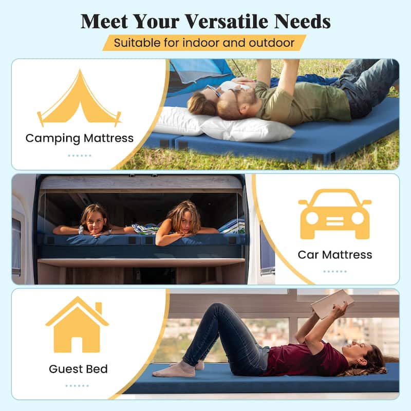 Goplus Memory Foam Camping Mattress with Anti-slip Bottom Travel Bag - See Details