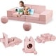 preview thumbnail 8 of 26, 12-Piece Modular Kids Play Sofa: Convertible Toddler Couch and Sectional Sofa for Creative Play, Reading, and Sleeping Pink