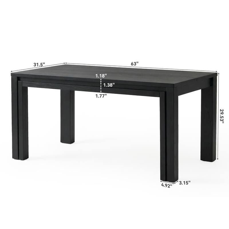 Dining Table for 6 People, Kitchen Table with Heavy Duty Legs